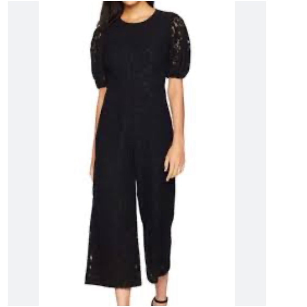Anthropologie Donna Morgan Black Floral Formal Jumpsuit Size 0P